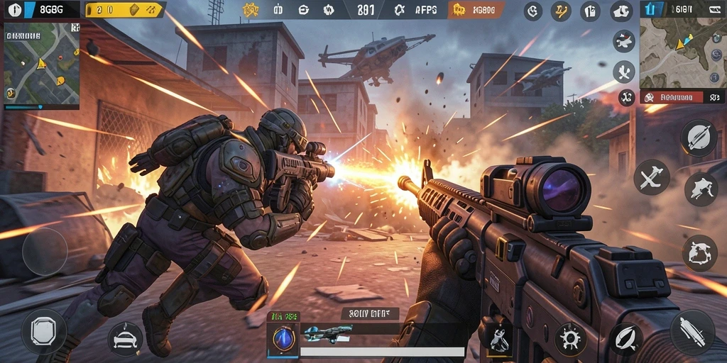 Screenshot menangkap aksi menegangkan dalam pertempuran FPS di 8G8G.