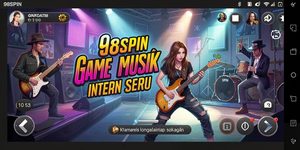 Tampilan gameplay 98SPIN dengan suasana musik yang menyenangkan.