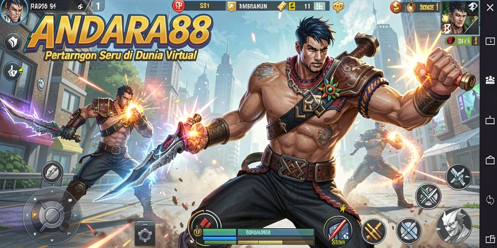 Tampilan gameplay Fighting yang menggembirakan di ANDARA88.