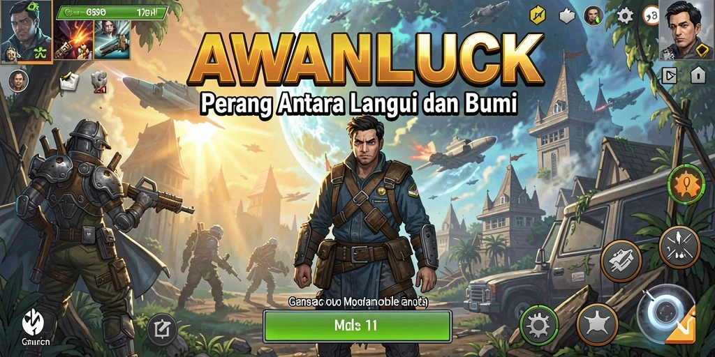 Gameplay mendebarkan di medan perang AWANLUCK.