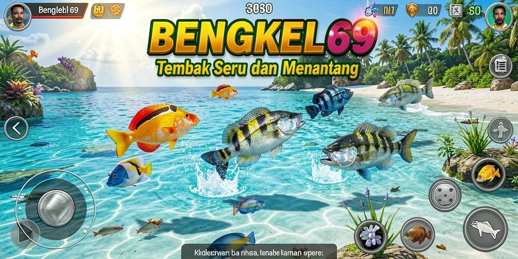 Tampilan gameplay Tembak Ikan yang seru dan penuh warna.