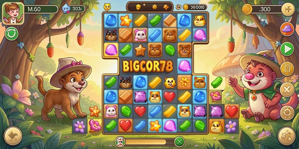 Gameplay Match-3 seru dan penuh warna di BIGCOR78.
