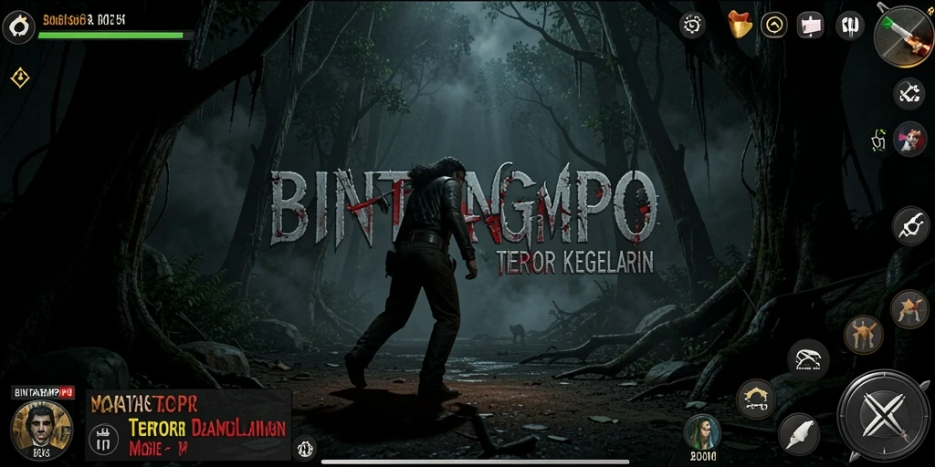 Tampilan gameplay BINTANGMPO yang menyeramkan dan menegangkan.