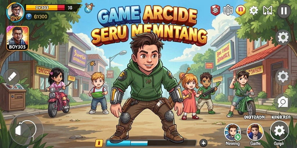 Screenshot gameplay BOY303 menampilkan aksi seru di dunia Arcade.