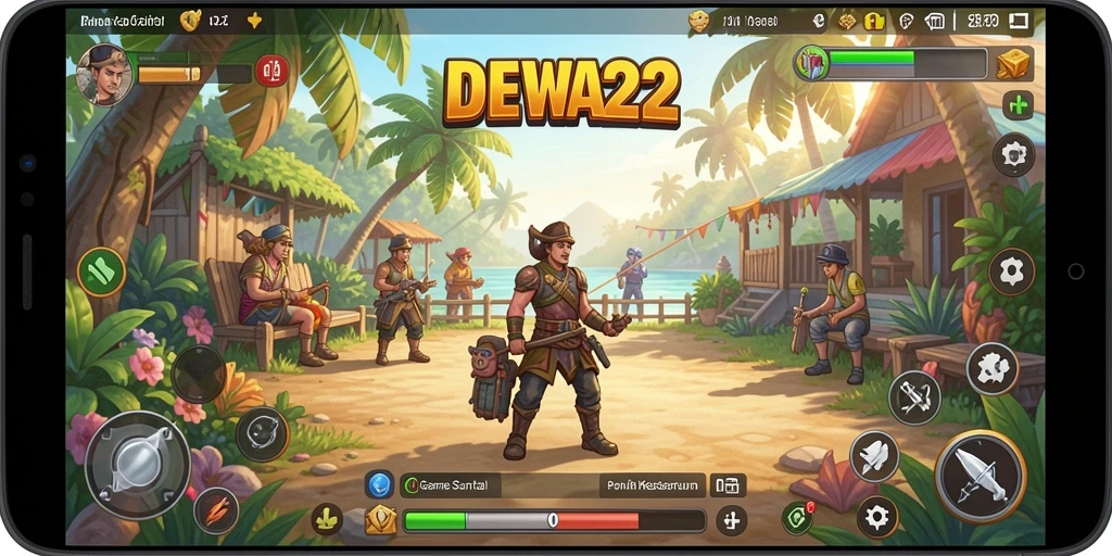 Tampilan gameplay DEWA22 yang menyenangkan dan penuh warna.