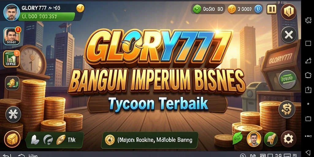 Tampilan gameplay menarik dari GLORY777 dalam mengelola bisnis Tycoon.