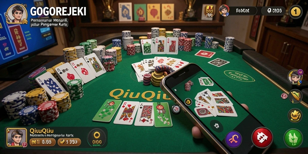 Tampilan gameplay menarik GOGOREJEKI saat bermain QiuQiu.