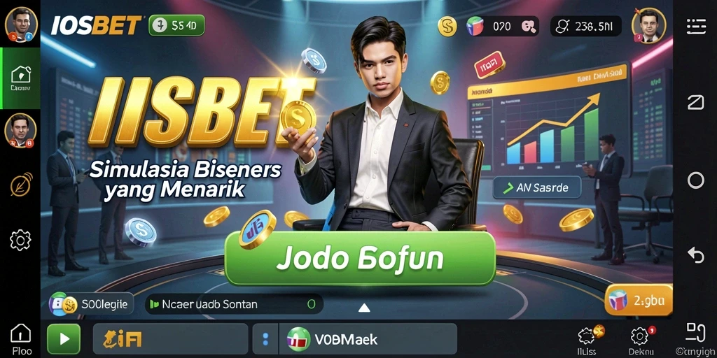 Screenshot utama memperlihatkan gameplay simulasi bisnis yang mendebarkan.