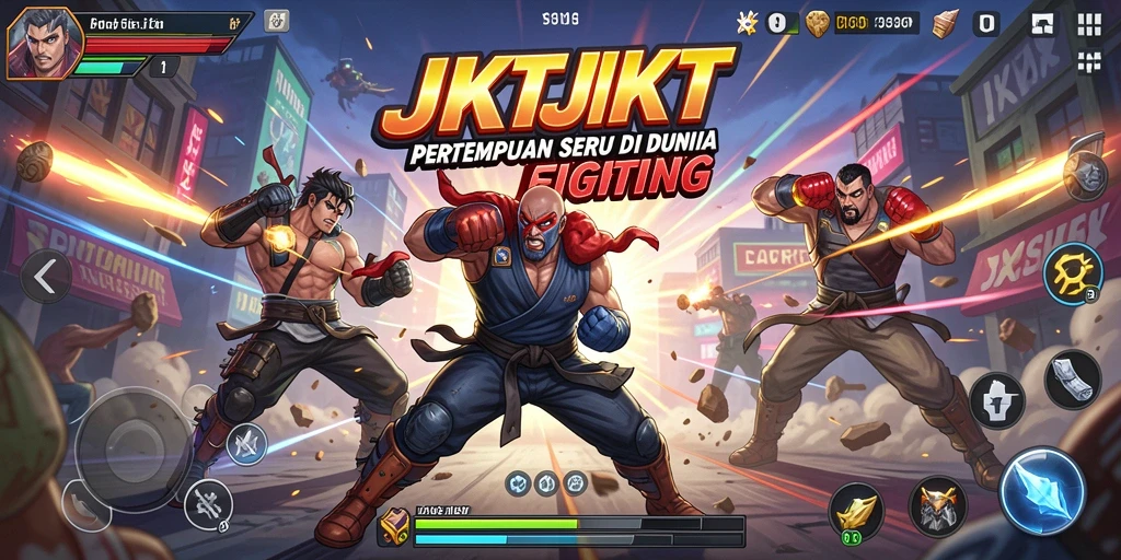 Screenshot JKTJKT menampilkan momen epik dalam pertarungan Fighting.