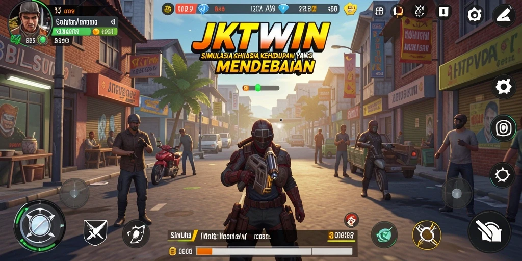 Screenshot utama JKTWIN menunjukkan grafik dan gameplay yang menawan.