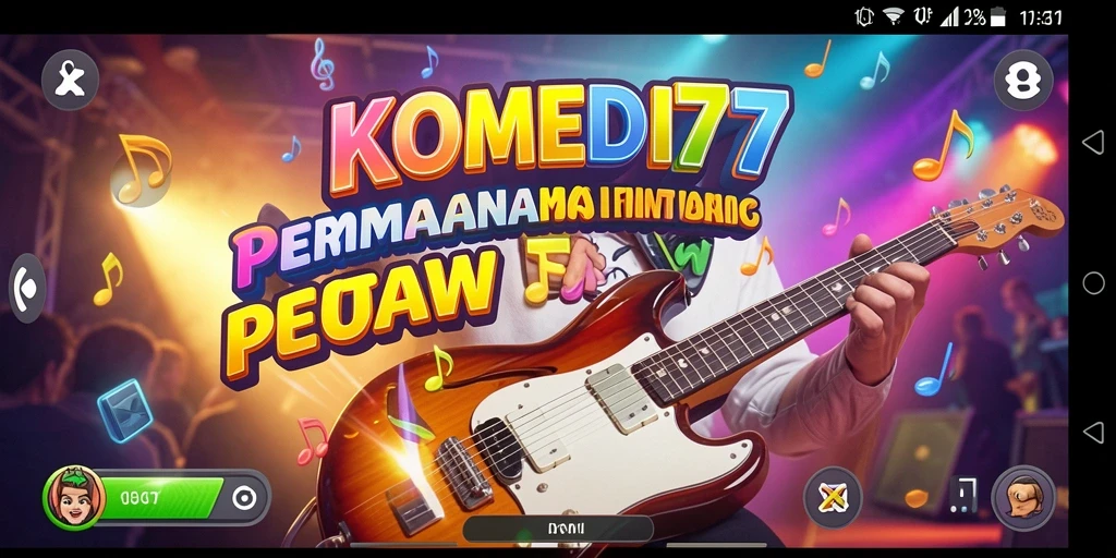 Tampilan gameplay <strong>KOMEDI77</strong> dengan pengalaman musik yang menghibur.