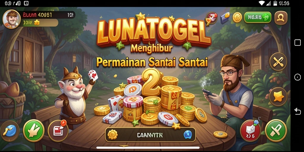 Tampilan gameplay LUNATOGEL yang ceria dan menghibur.