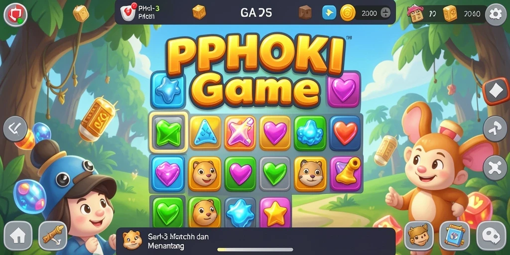 Tampilan gameplay PPHOKI yang seru dan menantang dalam match-3.