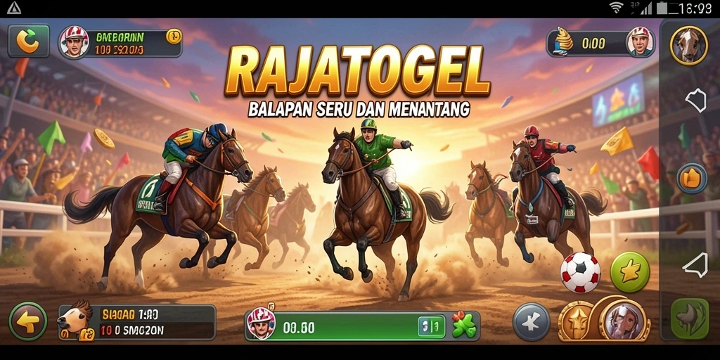 Tampilan gameplay balapan yang mendebarkan di RAJATOGEL.