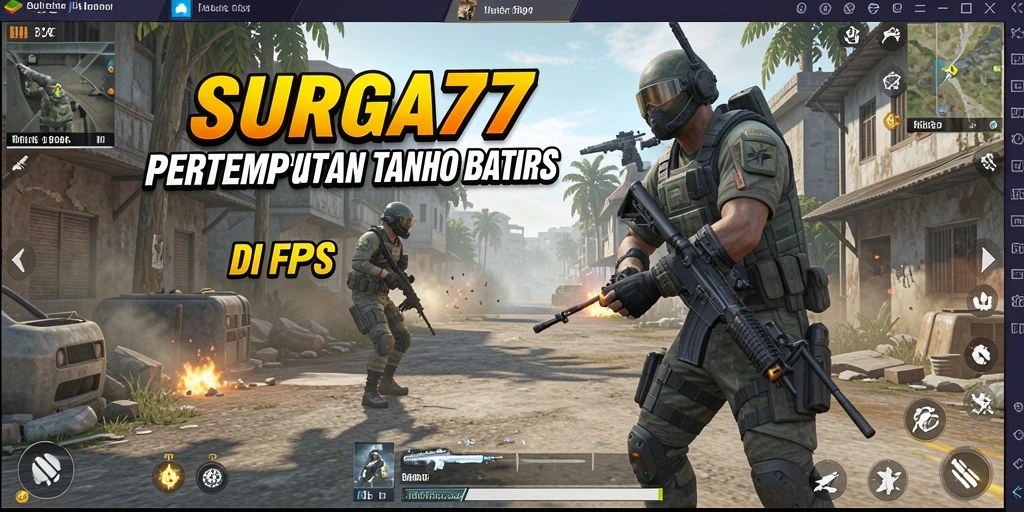 Gameplay SURGA77 menampilkan aksi tembak-menembak intens dan strategi tim.