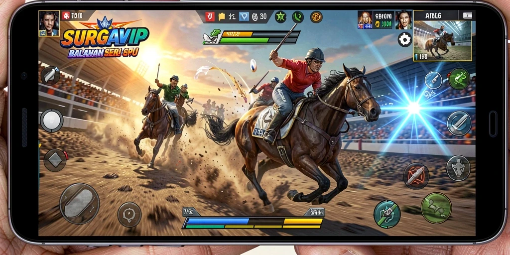 Gameplay Racing SURGAVIP yang mendebarkan dan penuh aksi.
