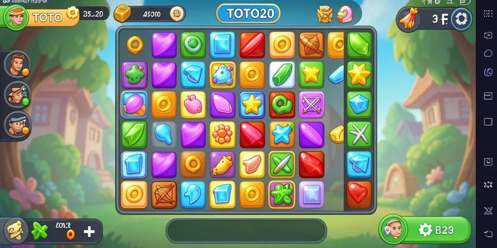 Screenshot menunjukkan gameplay seru TOTO20 dengan pencocokan objek.
