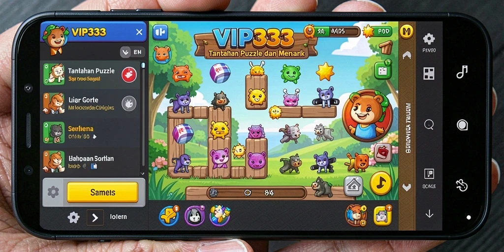 Tampilan gameplay VIP333 yang menantang dan berwarna-warni.